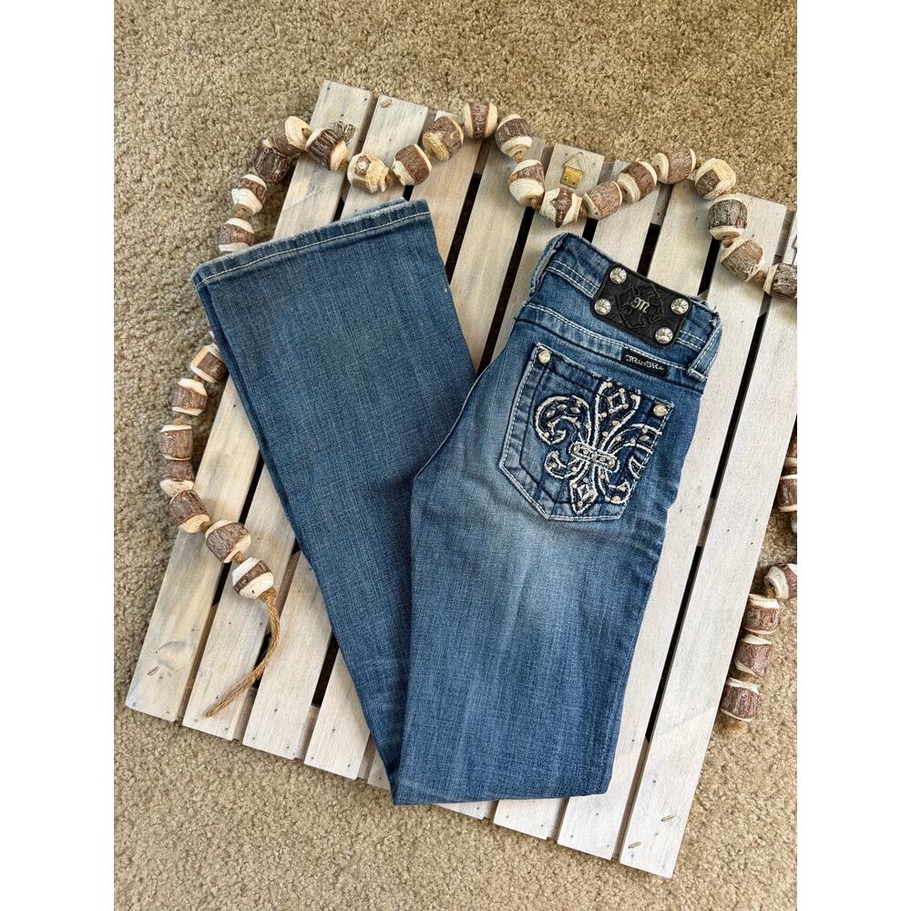 Vintage Y2K Miss Me Girls Embellished Bootcut Jeans, 14